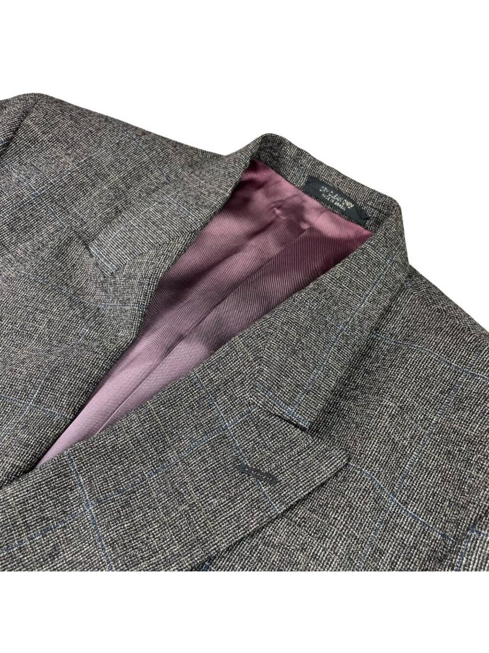 VTG Christian Aujard Men's 100% Wool Double Breasted Blazer Gray Plaid • 42R